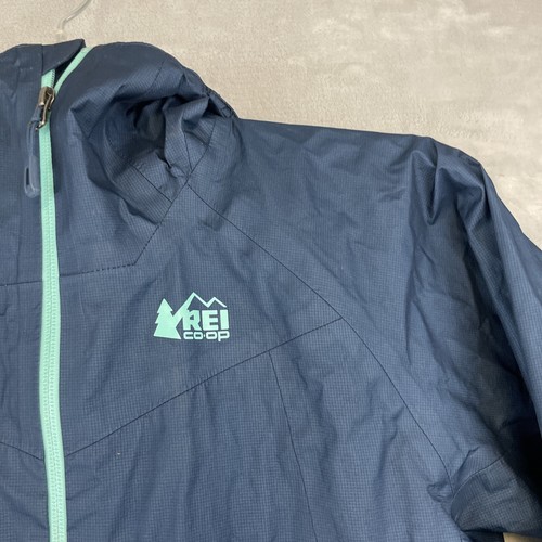 REI Coop Rain Jacket Women's Sz XS Blue Hooded Coat Full Zip Waterproof eVent - Picture 2 of 15