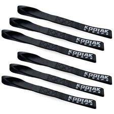 6 Pack 1.5"x18" Soft Loop Tie Down Straps 10000lbs -Black -Heavy Duty for Secure