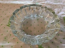 Clear heavy glass ashtray