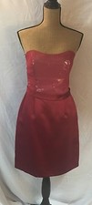 NWT Alfred Angelo Claret Red Strapless Dress Sequin Modern Fit 10