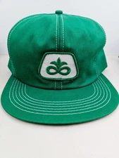 Vintage K Brand USA MADE Pioneer Farm Patch Trucker Hat Snapback Cap 