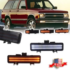 Smoke Switchback LED Paking Signal Lights For 83-93 Chevry S-10 / 82-90 GMC S-15