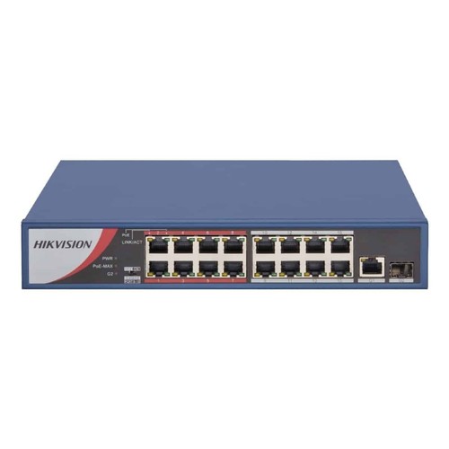 HIKVISION DS-3E0318P-E/M(B) 16 Port Fast Ethernet Unmanaged POE switch 250meter