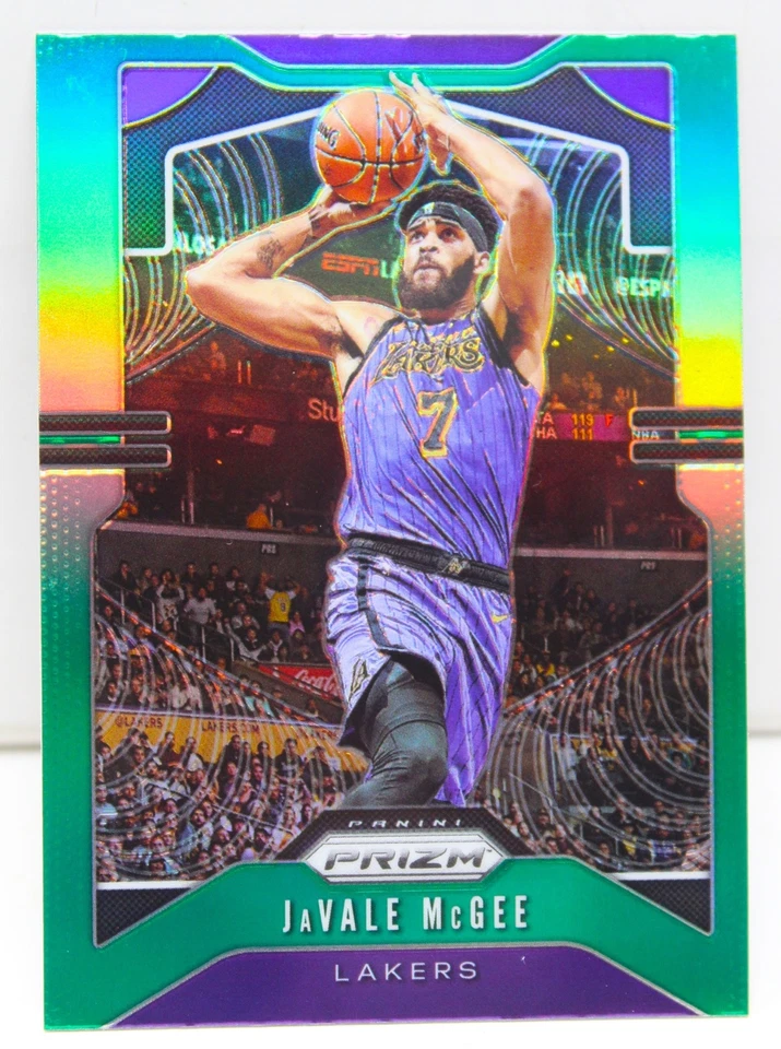 Tarjeta JaVale McGee 2019-20 Panini Prizm Green Prizms #225 Los Angeles Lakers SP?? Foto 3 de 3
