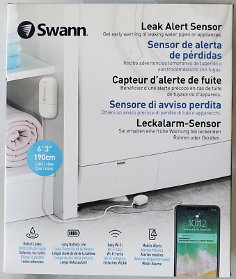 Swann Leak Alert Sensor - White - Detect Leaks Mobile Alert Brand New In Box