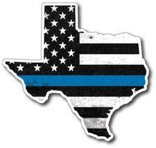 Texas Thin Blue Line State Flag Vinyl Decal Bumper Sticker Truck Car Window 3M