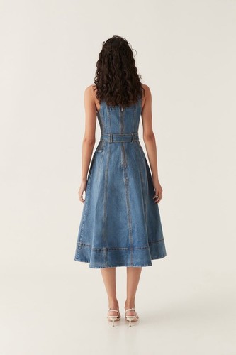 Aje Clay Denim Midi Dress AU8/US4 - Picture 2 of 8
