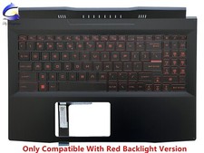 New For MSI GF66 MS-1581 MS-1582 Upper Case Palmrest Cover Red Backlit Keyboard