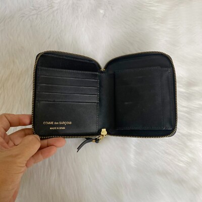 COMME DES GARCONS Black Alphabet Calf Leather Zip Wallet | eBay