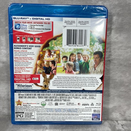 Alexander And The Terrible, Horrible, No Good, Very Bad Day Disney Blu-Ray New - Picture 2 of 5