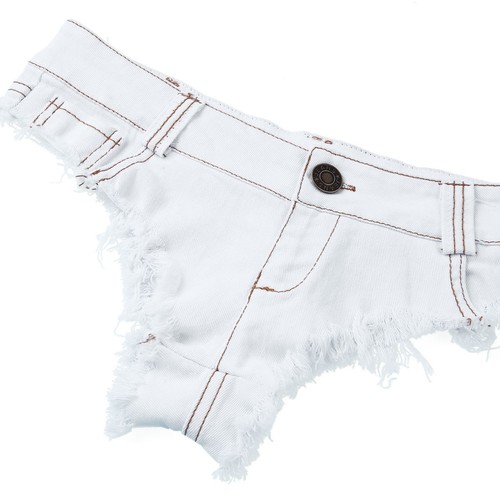 Pantaloncini Donna Sexy Denim - Shorts Corti Jeans Per Estate, Spiaggia, Vita Bassa - Foto 11