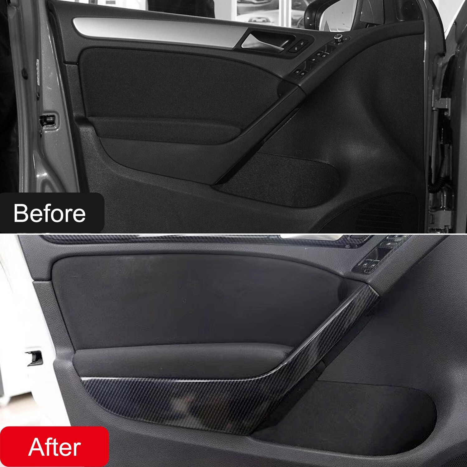 for VW Golf 6 MK6 GTI 20082012 Interior Door Handle Bowl Stripe Cover Trim 4pcs eBay