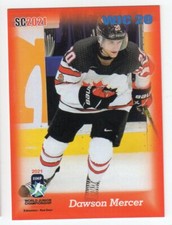 2020/21 DAWSON MERCER SC2021 WJC 20 RED ROOKIE #2/3 #CAN-20 TEAM CANADA RARE  nc