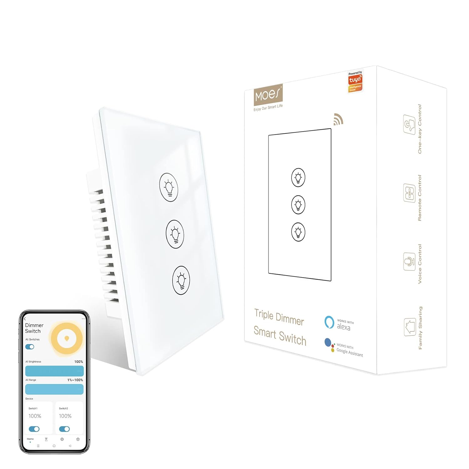 Smart WiFi Dimmer Switch for LED Lights with Full Range Dimming