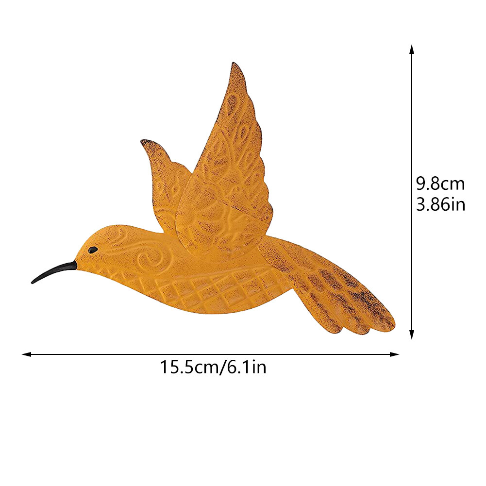 Easy Install Home Decor Metal Hummingbird Garden Wall Art Craft Bedroom