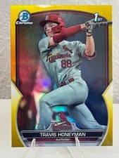 2023 Bowman Draft - Chrome Travis Honeyman #BDC-95 Yellow Refractor /75 (RC)