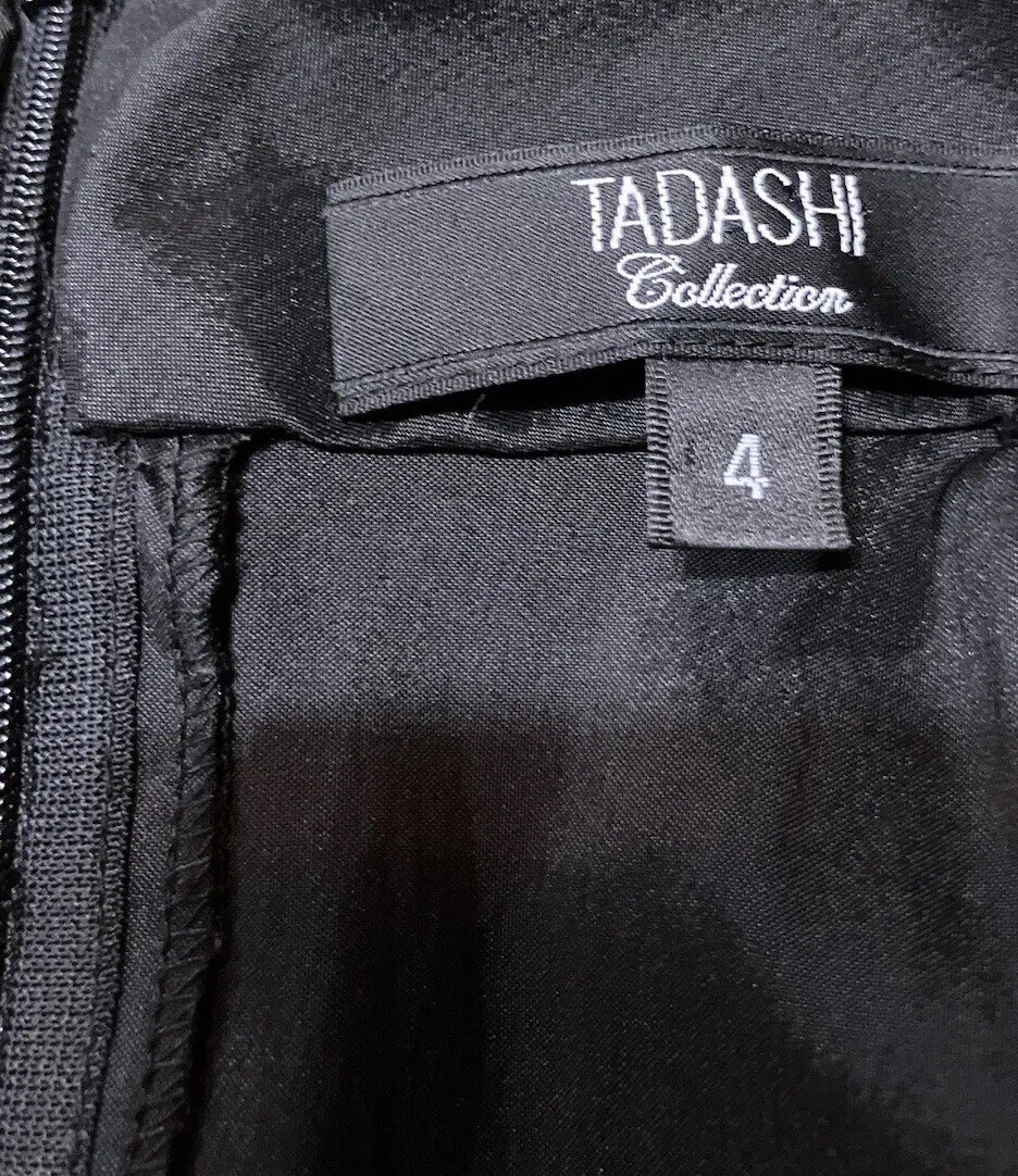 Vtg TADASHI Collection Solid Black Sleeveless Col… - image 3