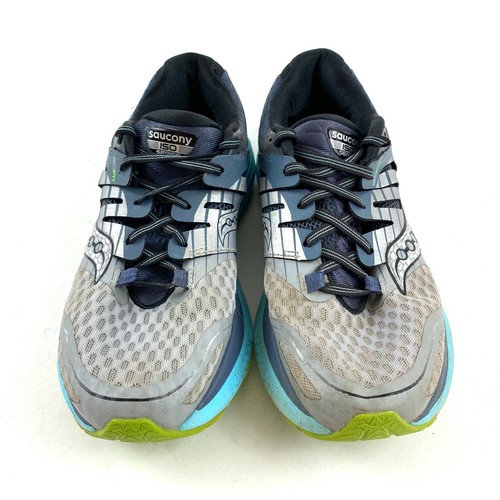 Saucony Triumph ISO 2 Women's Running Shoes Sz 10 Gray Blue Neon Green S10290-1 - Picture 3 of 9