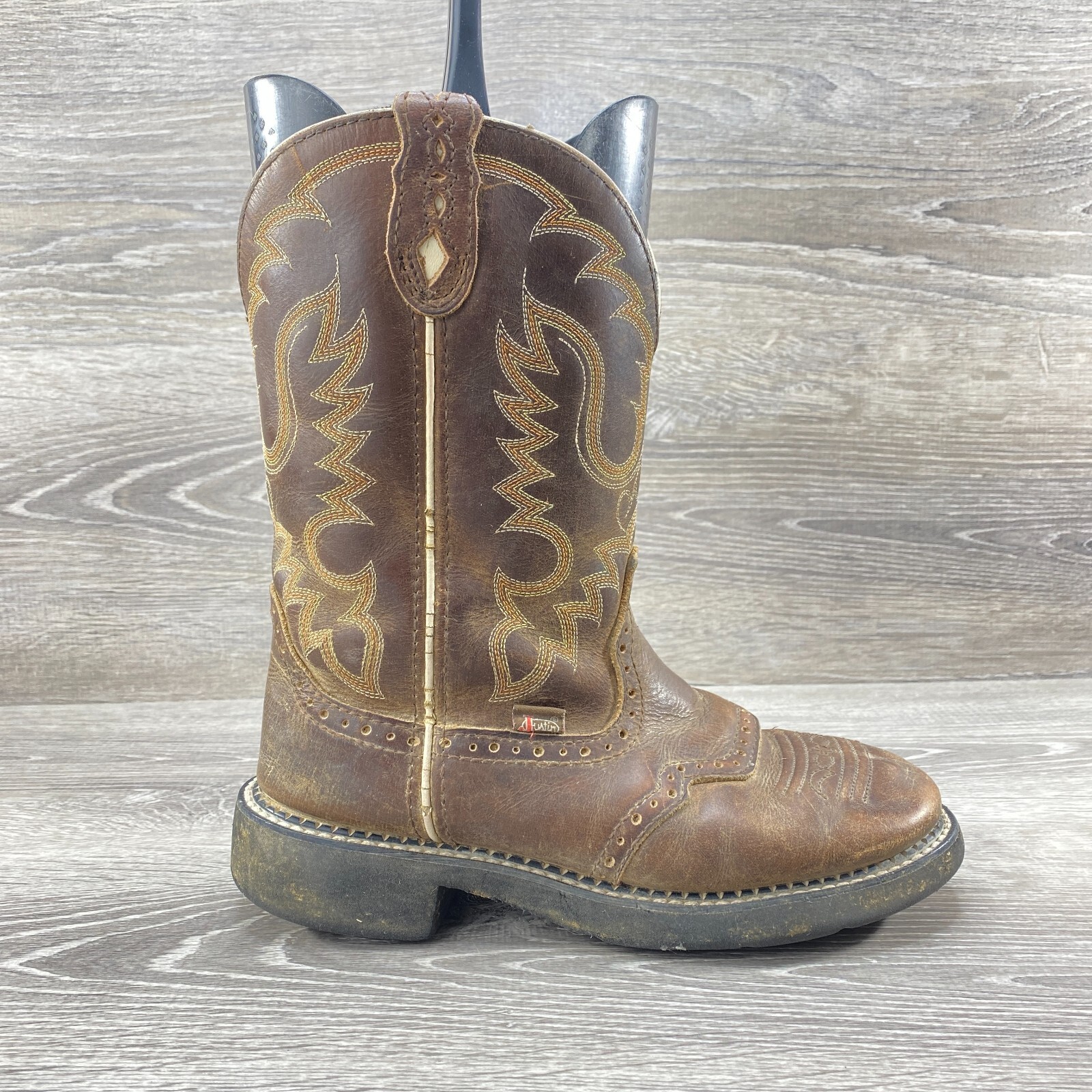 Justin Gypsy Womens Ladies B Brown Leather Round Toe Ropers