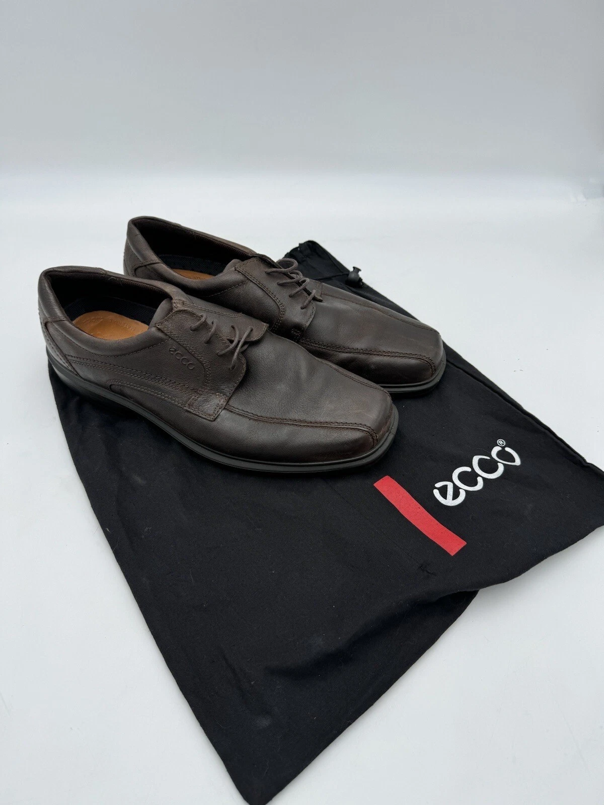 Scarpe Oxford uomo Ecco taglia 13 5 US 47 EUR business marroni come nuove con borsa LN