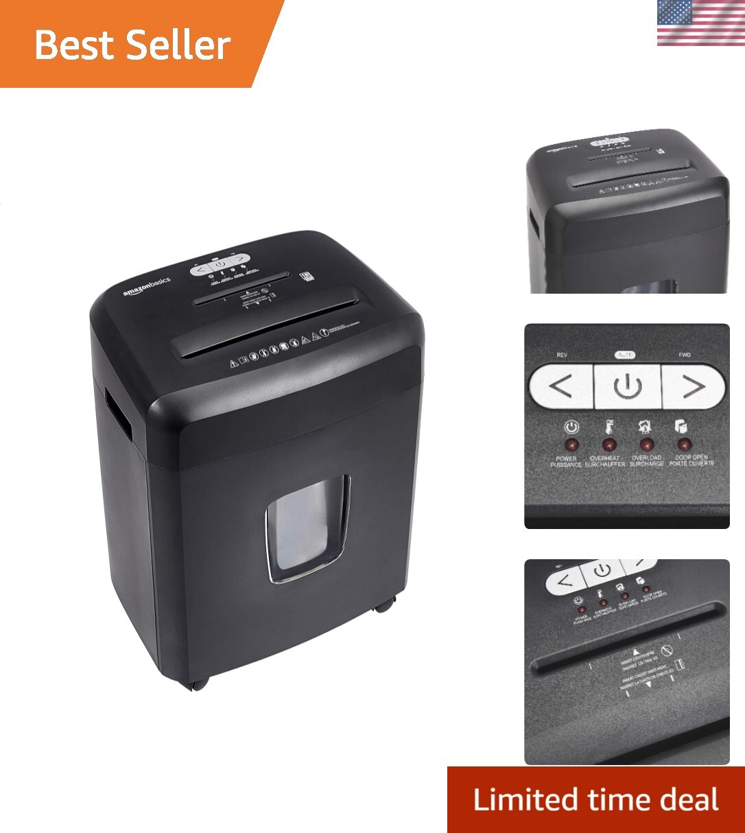 18 Sheet Cross Cut Paper, CD, and Credit Card Shredder, Black