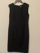 WOMENS CALVIN KLEIN BLACK SLEEVELESS SHEATH CAREER WORK COCKTAIL DRESS, SIZE 6
