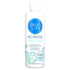 Clean Life No Rinse Body Wash Leaves Skin Clean Safe Effective 8 fl.oz NEW
