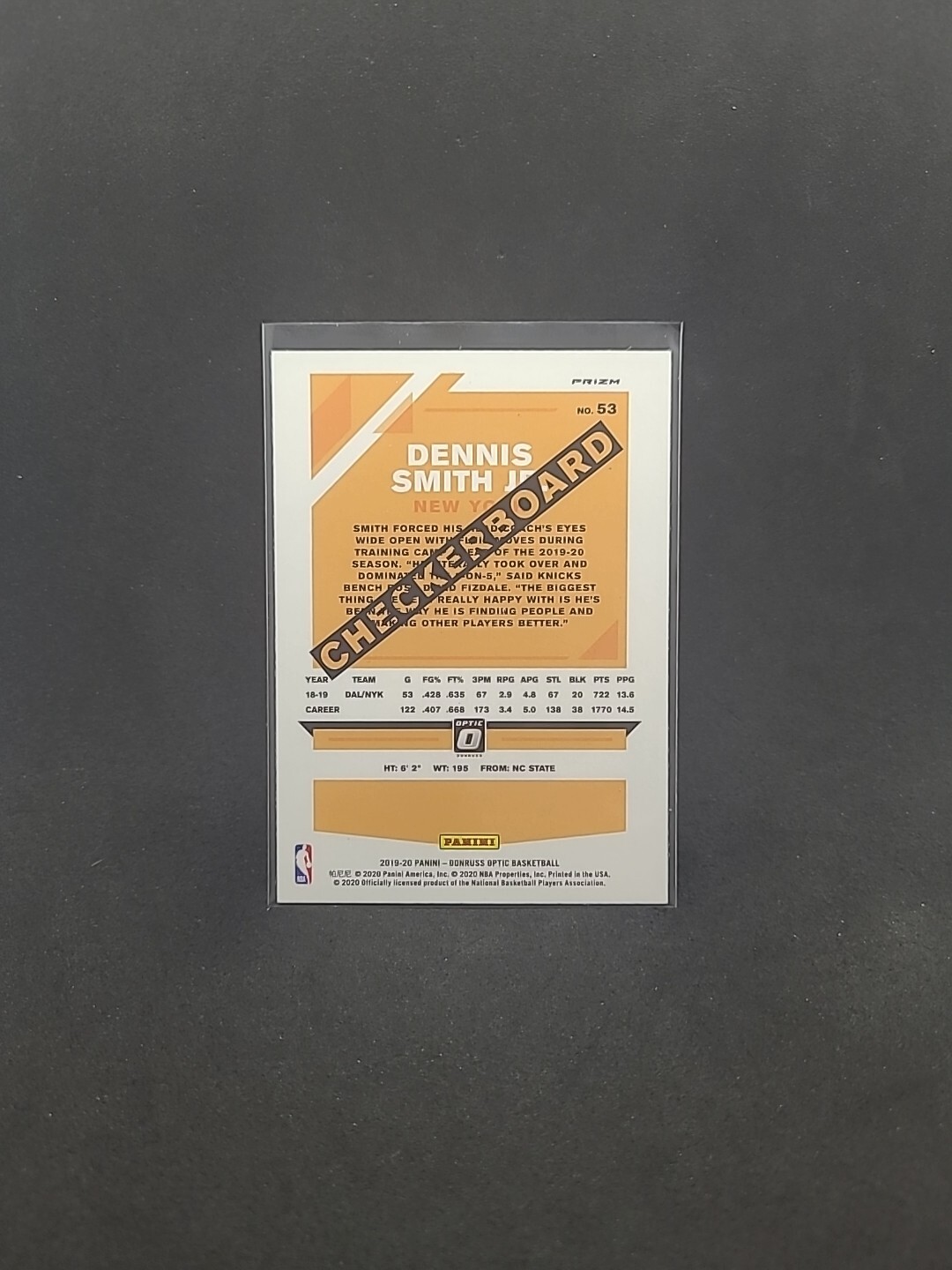 Dennis Smith Jr. 2019-20 Optic Checkerboard Ssp Prizm New York Knicks