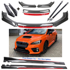 For Subaru Wrx Sti Carbon Fiber Front Bumper Lip Spoiler Side Skirt Body Kits