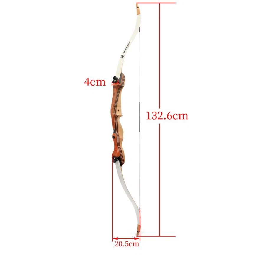 48" 54" Recurve Bow 10-20lbs Wooden RH Archery Kids Target Practice Shooting - Image 2 of 4