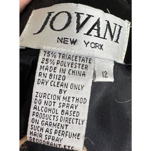 Jovani Dress Black Vintage Long Beaded Wedding Guest Formal Cocktail Women Sz 12 - Picture 11 of 13