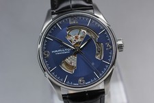 [ avec boîte ] Montre HAMILTON Jazzmaster Open Heart H327050 Deep Blue Auto...