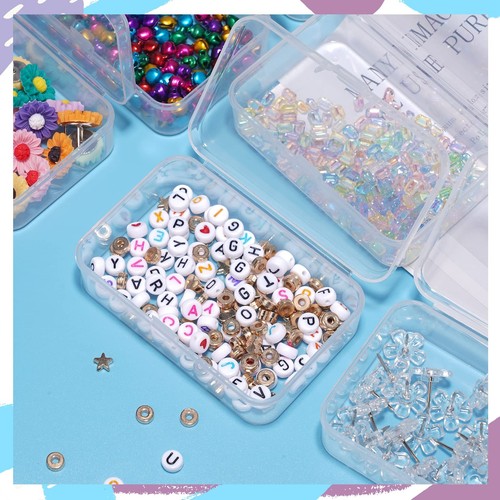 6 Packs Rectangle Small Clear Plastic Storage Containers Box Case with Hinged... - Picture 5 of 7