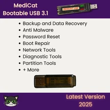 MediCat USB 3.0 | PC Repair, Recovery, Diagnostic, Tools, Hirens + MORE | 32GB