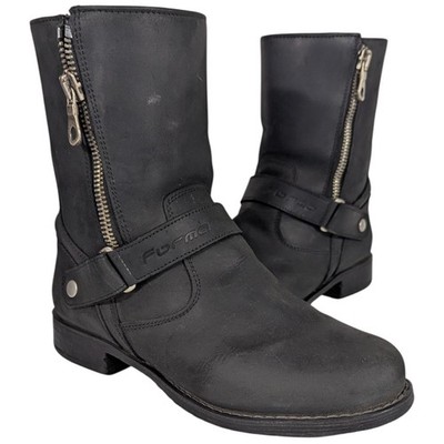 Womens Motorcycle Boots Forma Eva Leather Drytex Black Side Zip EU 41 US 10-10.5