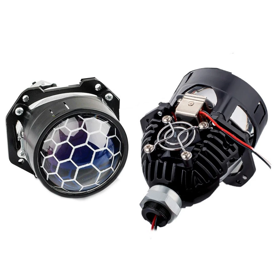 90W 3.0' Honeycomb Bi LED Projector Lens RGB Angel Eyes Shrouds APP Control Foto 3 de 4