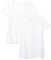 Amazon Essentials Damen T-Shirt Regular-Fit Kurzarm 2Er Pack Weiß GrößE M