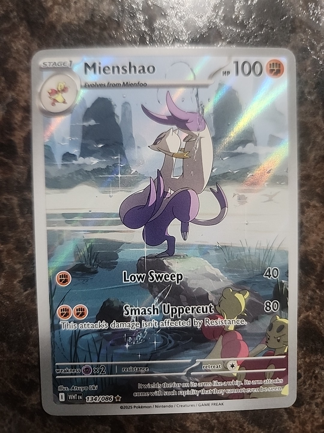 Pokemon White Flare Mienshao Illustration Card 134/086 Rare NM Condition