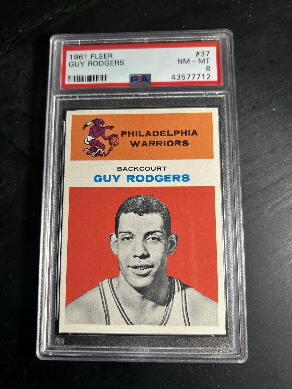 1961 Fleer #37 Guy Rodgers RC PSA 8 HOF Philadelphia Warriors