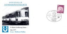 Offizielle Sonderpostkarte "U-Bahn-Eröffnung Essen" 1977