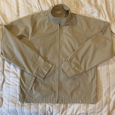 Vtg Andhurst Jacket Mens Medium Khaki All Weather Comfort Harrington Zip Front