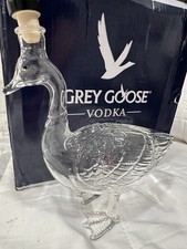 Goose Whiskey Glass Decanter Bottle Liquor Vodka Bar Decor Gift wBox Stopper NEW
