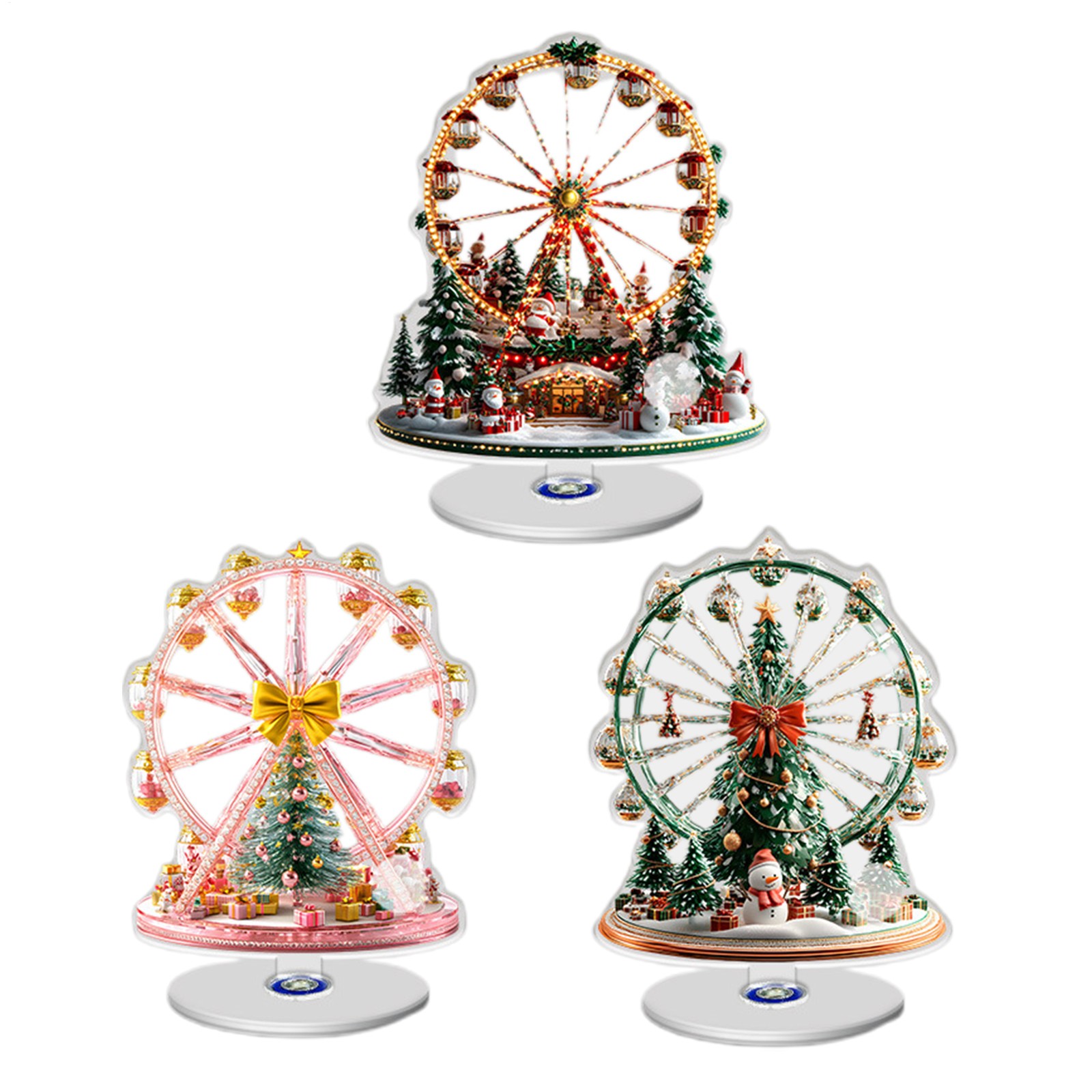 Christmas Rotating Ferris Wheel 2D FLAT Creates Festive Atmosphere Animated Dec