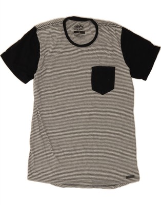 MOSSIMO Herren T-Shirt Oberteil Small grau gestreift Baumwolle CO01