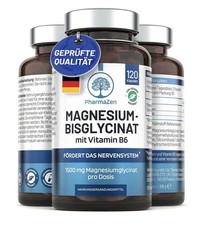 PharmaZen Magnesium Bisglycinat + Vitamin B6 120 Kapseln Vegan Hochdosiert