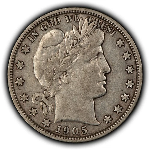 1905-S 50c Silver Barber Half Dollar - XF - SKU-Y6414
