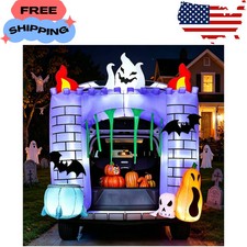 6FT Inflatable Haunted Castle Halloween Decoration with LED Lights Yard Decor