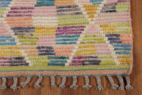 Moroccan Runner Rug 2x13 Modern Trellis Hand-knotted - Picture 5 of 15