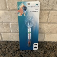 Imagitarium Glass Thermometer Suction Cup Salt and Fresh Water - NEW