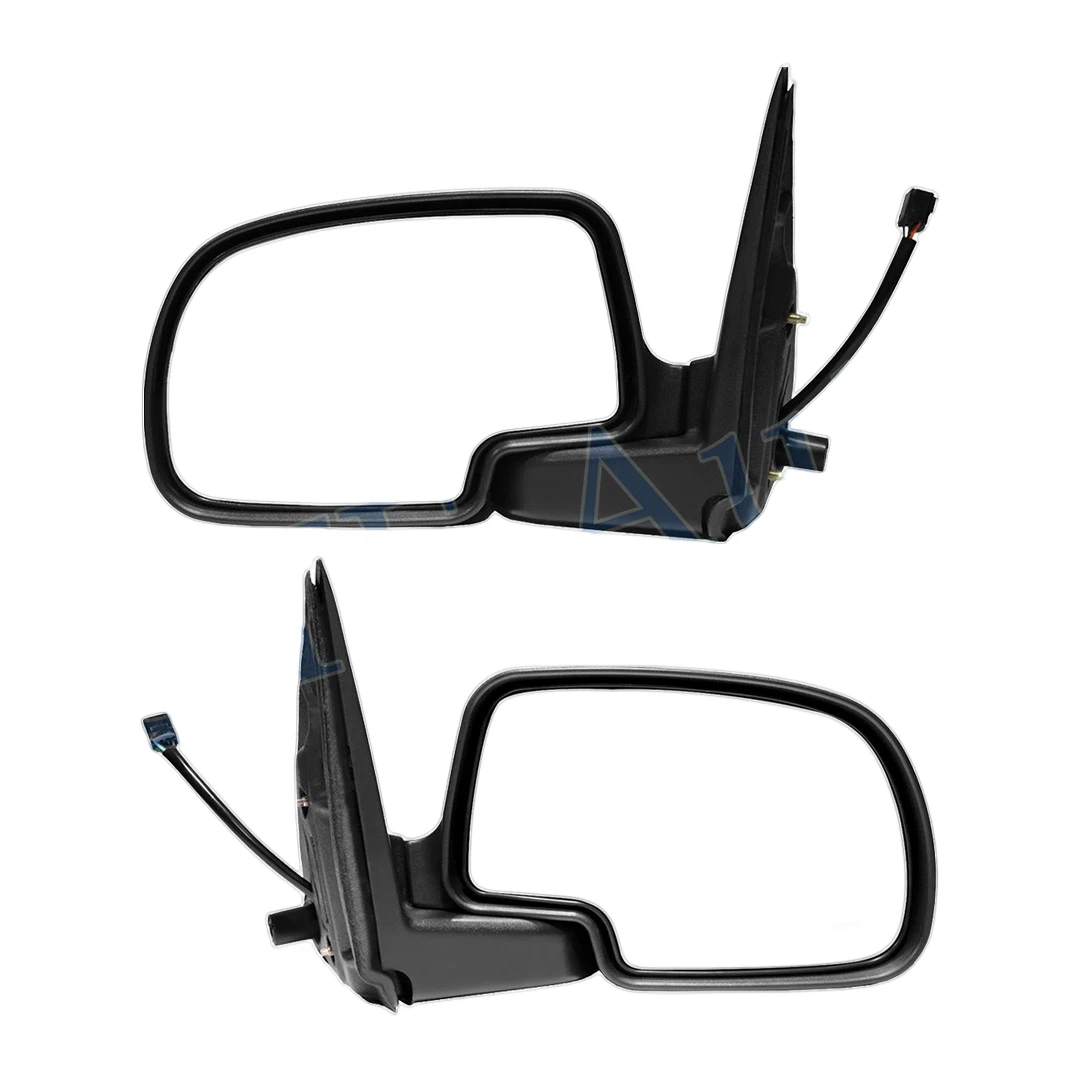 LH-RH Power Heated Black Manual Folding For 2002 Chevy Avalanche 2500 Pair of 2